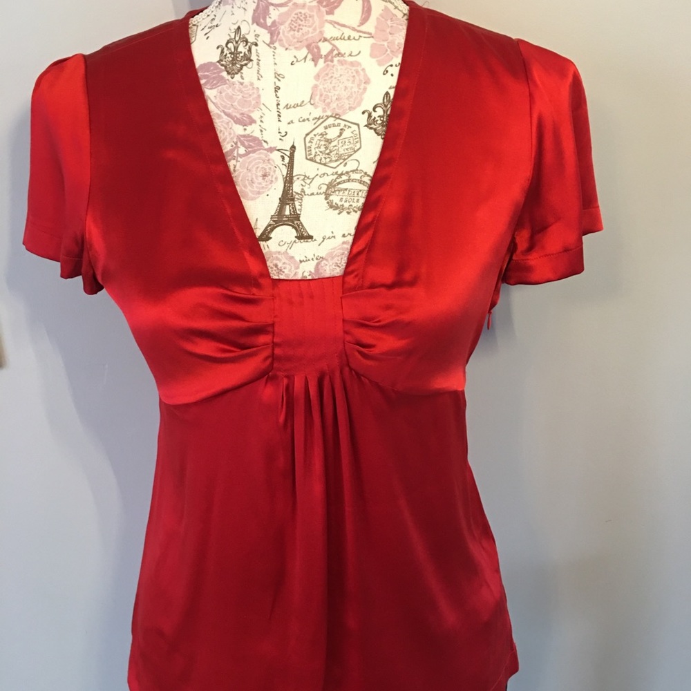 Banana republic stretch silk short sleeve blouse